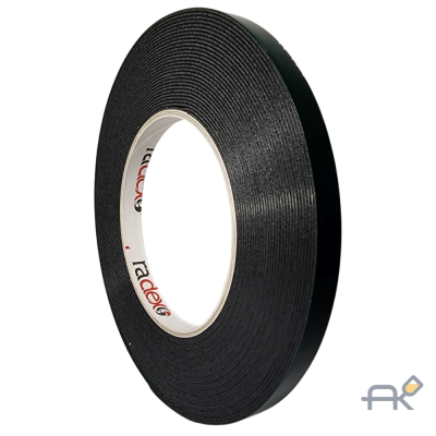 Двусторонний скотч RADEX чёрный 9ммx10м